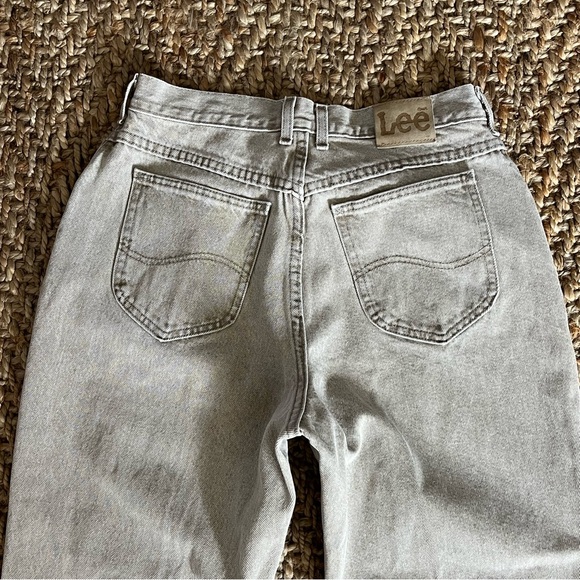Vintage Lee Baggy Jeans 14P Tan High Rise 80’s 29in Waist Retro Mom Khaki Denim - Picture 12 of 12